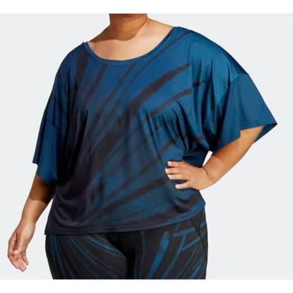 adidas x 11 Honoré HR7034 Women Plus Sz 2X Legend Marine/Black Training Tee - Picture 1 of 9